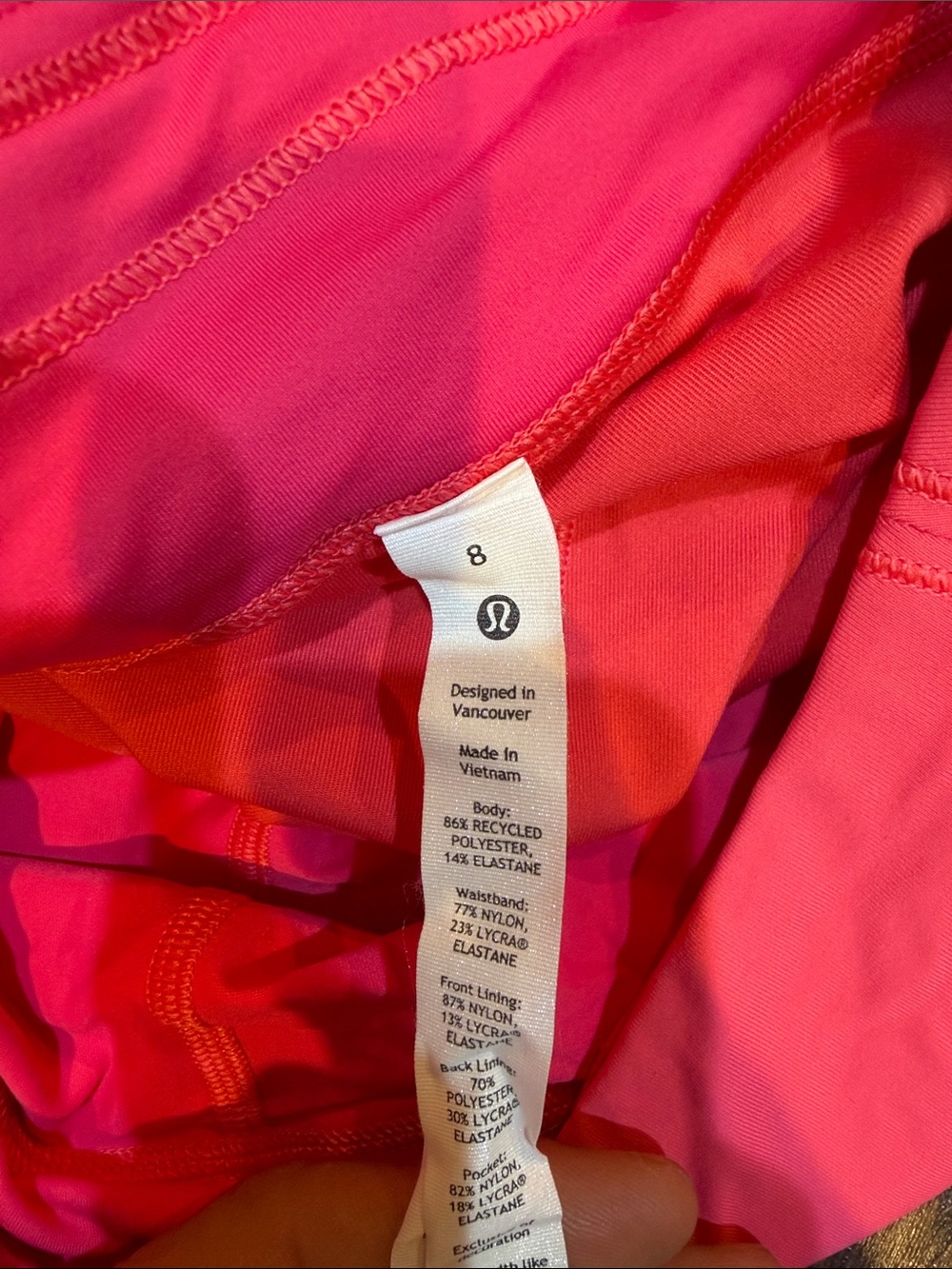 SZ 8 Lululemon Pace Rival Mid-Rise Skirt Lip Gloss pink - Picture 7 of 10